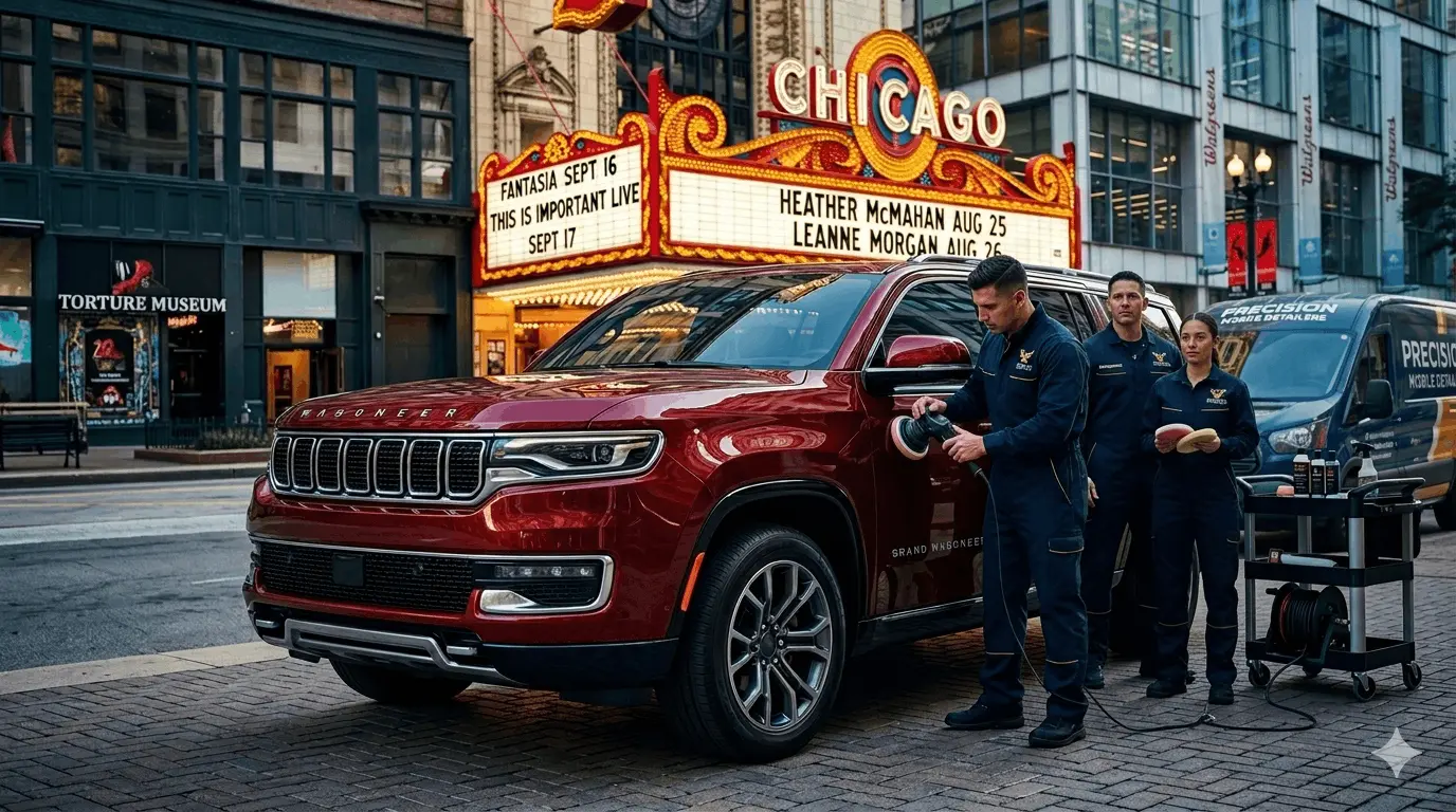 Professional car wash service demonstration
